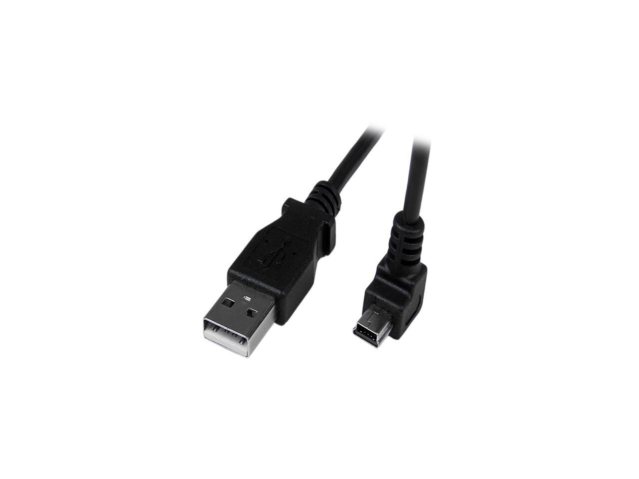 StarTech USBAMB2MD 2m Mini USB A to Down Angle Mini B Cable - Black ...