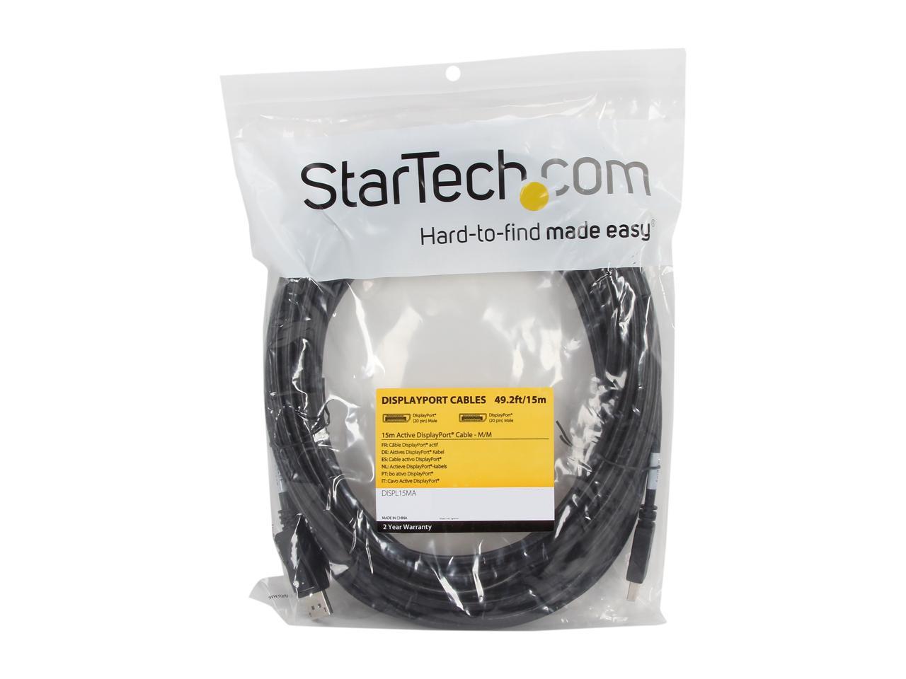 Negro Cable de extensión DisplayPort Activo StarTech.com DISPL15MA 