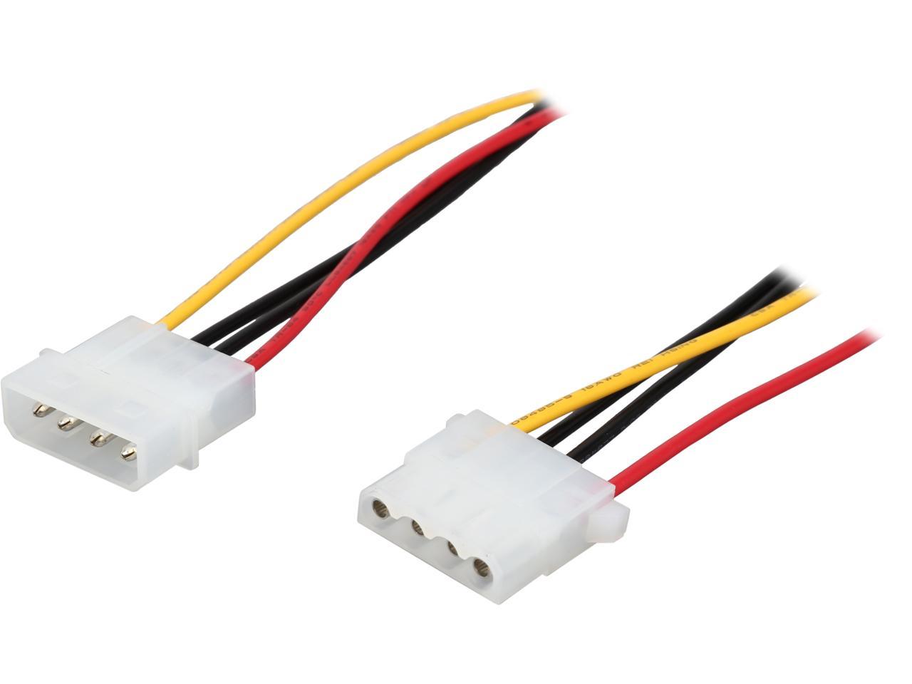 StarTech.com Model LP4POWEXT12 12in Molex LP4 Power Extension Cable – M ...