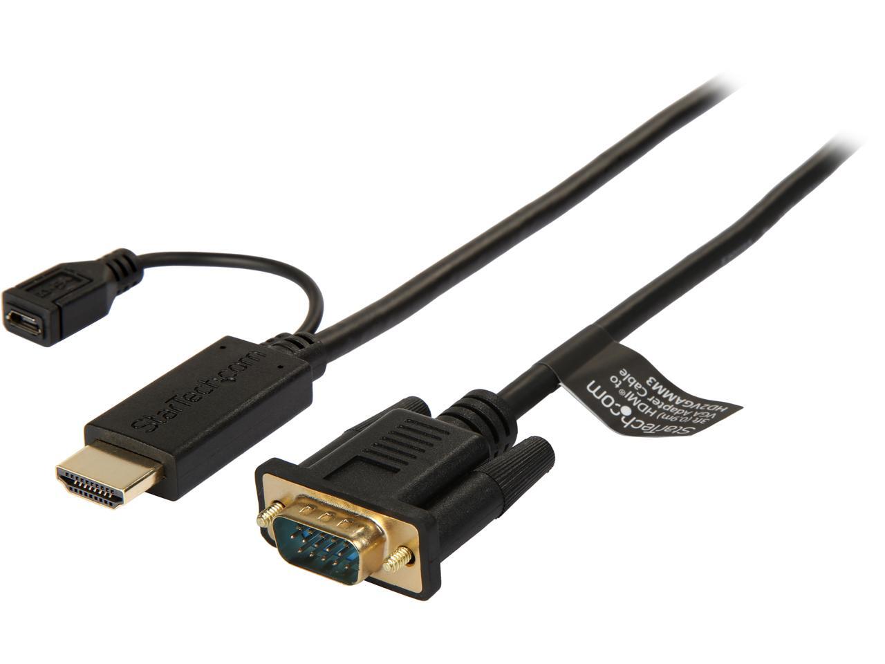StarTech HD2VGAMM3 HDMI to VGA Cable 3 ft. / 1m 1080p 1920 x 1200