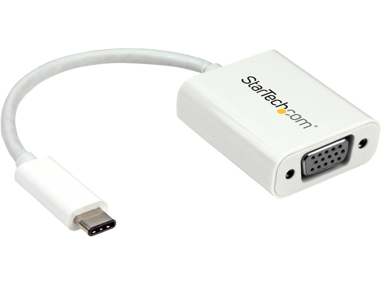 Built-In Cable Portable Video Converter for Mac & Windows 1080p USB-C to VGA Adapter CDP2VGAFC 