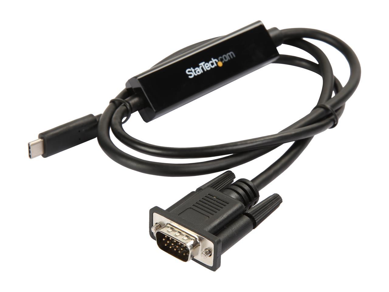 StarTech.com CDP2VGAMM1MB 3.3 ft. (1 m) USB-C to VGA Cable - USB Type-C ...