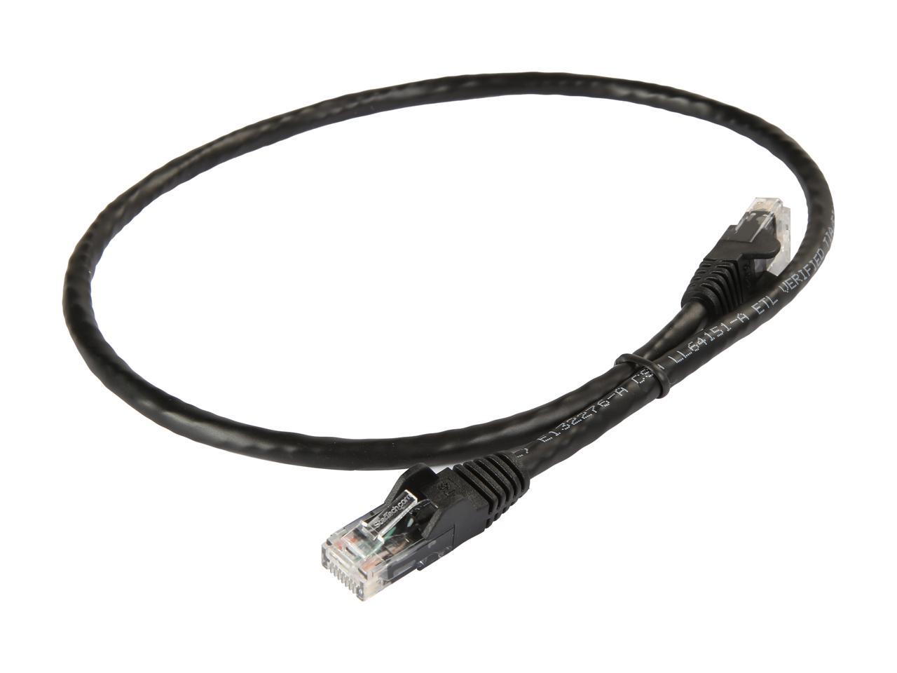 StarTech.com 6 ft Black Molded Cat6 UTP Patch Cable ETL Verified 2C79022