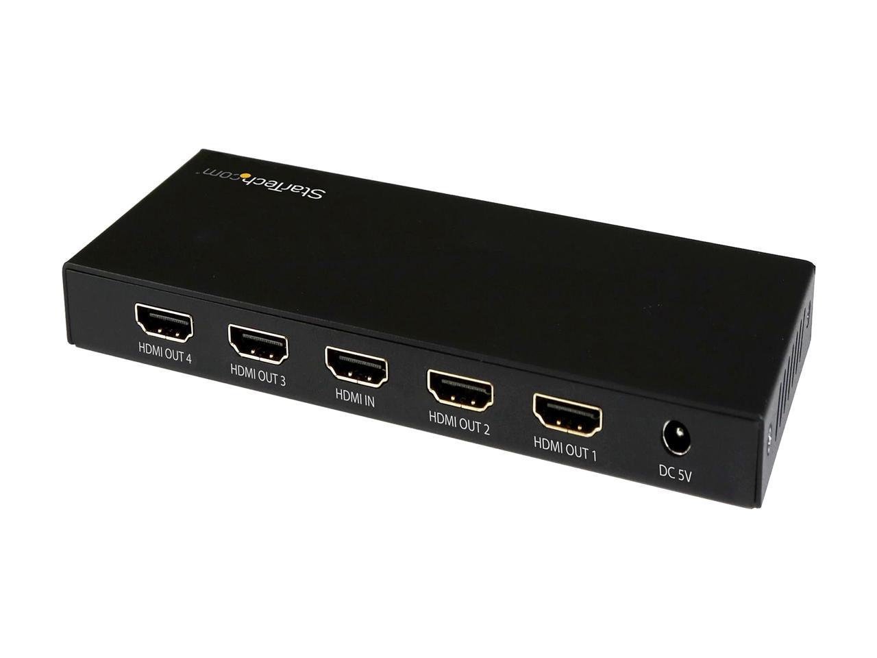 StarTech ST124HD20 StarTech.com HDMI Splitter - 4–Port - 4K 60Hz - HDMI ...