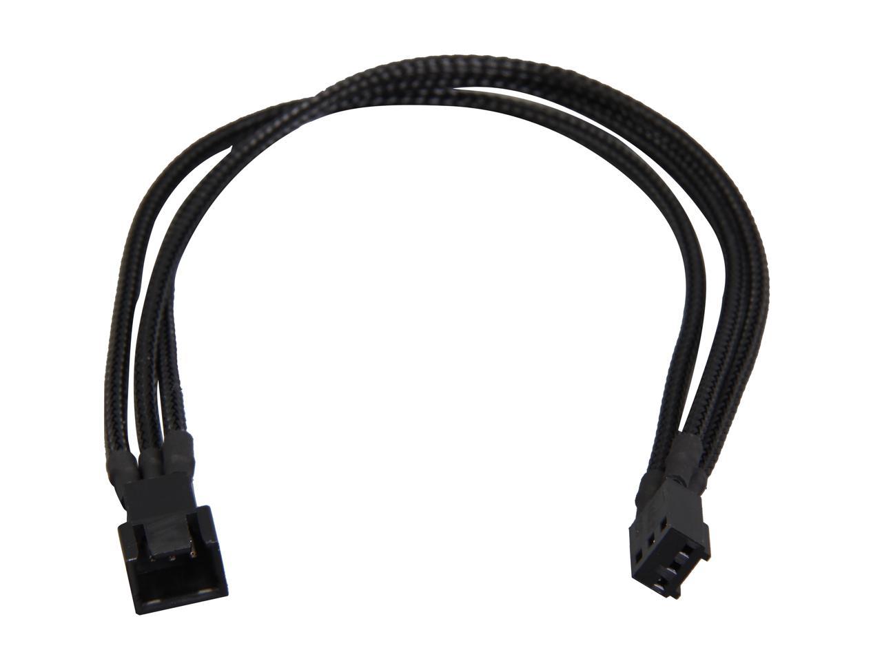 Raidmax 3 Pin PWM Fan Extension Cable 10.23in Black RC-008 Premium Sleeve