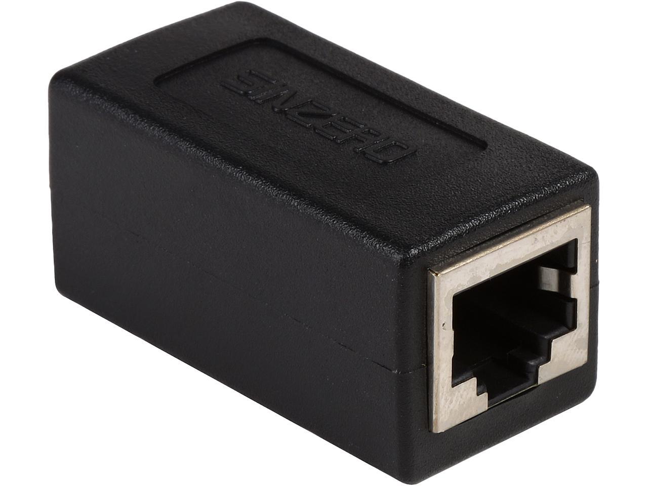 Rosewill COUPLER-CAT6-STP Black Cat6 STP Ethernet Shielded 8P8C RJ45 ...