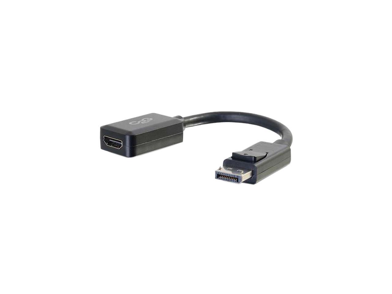 C2G 54322 DisplayPort Male to HDMI Female Adapter Converter, TAA Compliant, Black (8 Inches