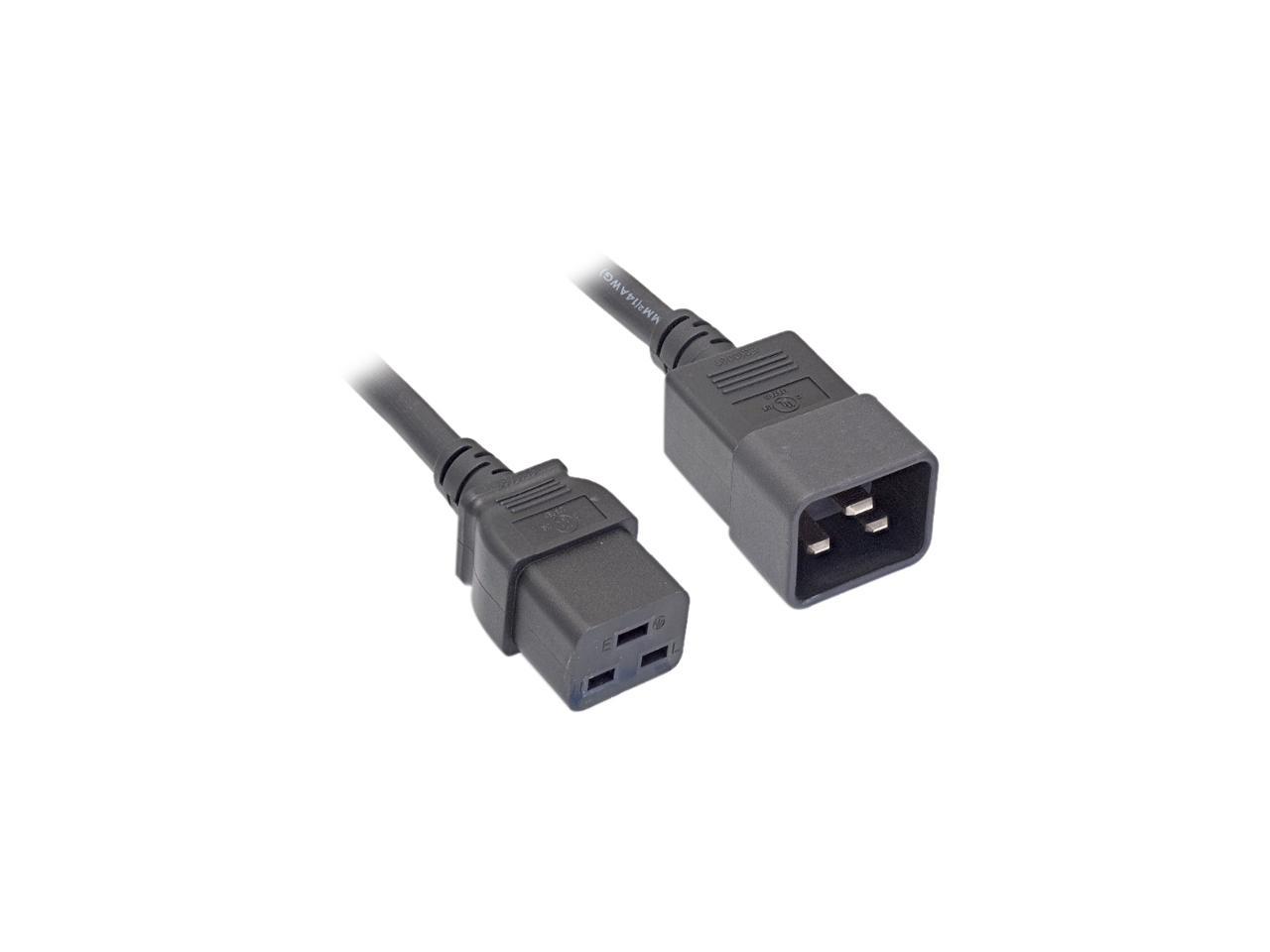 Nippon Labs 12 AWG Black Color C20 to C19 Universal Jumper Power Cord ...