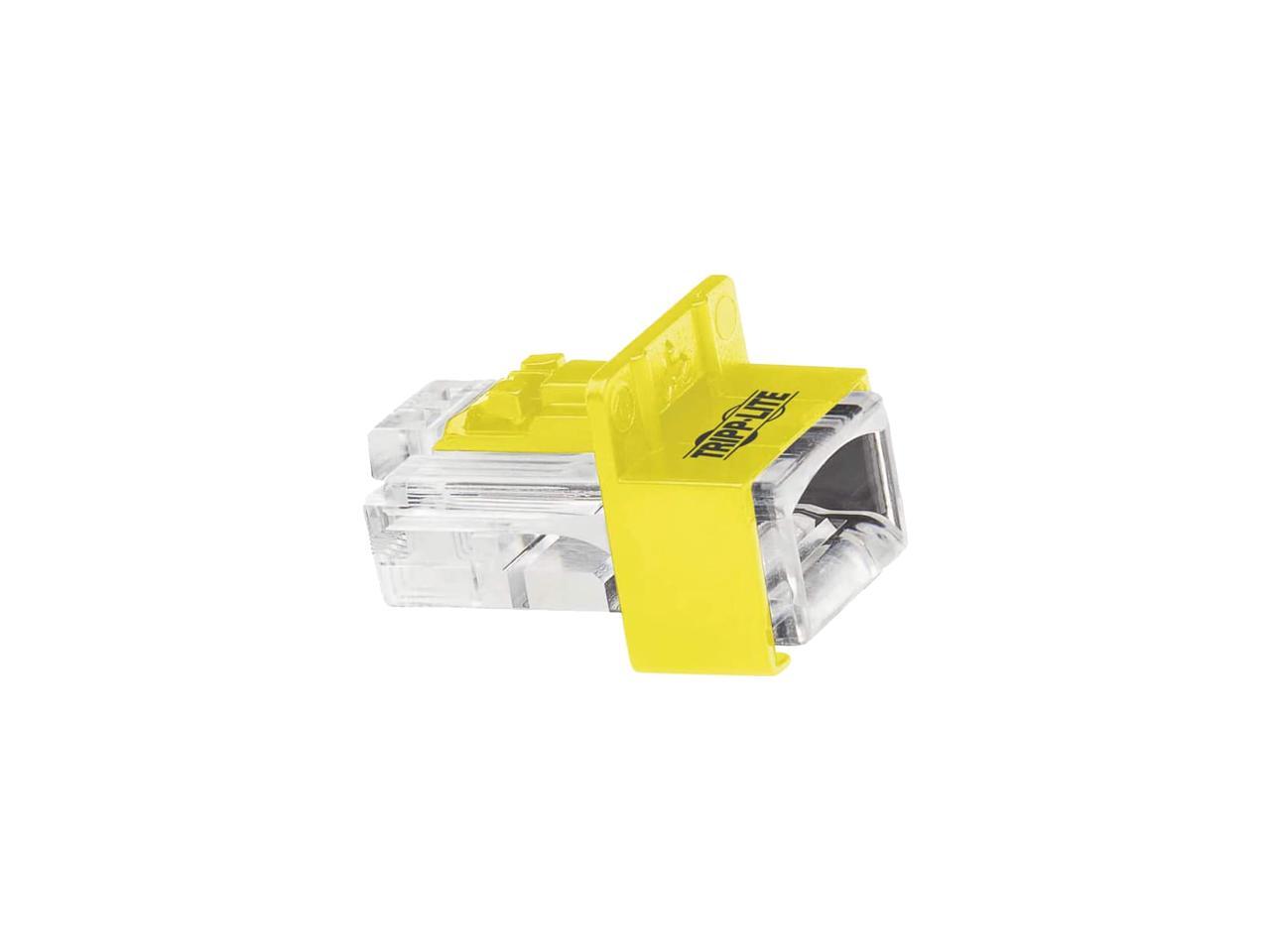 TRIPP LITE Universal RJ45 Locking Inserts, Yellow, 10 Pack