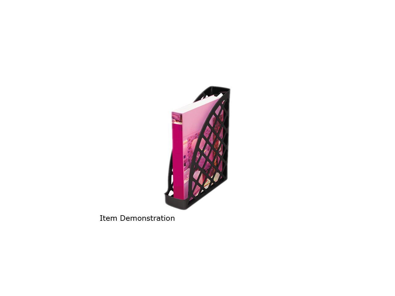 Recycled Plastic Magazine File Black 11 3//4 x 3 x 9 1//2