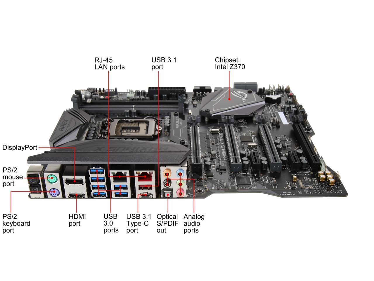 ASUS ROG Maximus X Apex LGA 1151 (300 Series) Intel Z370 HDMI SATA 6Gb/s  USB 3.1 Extended ATX Intel Motherboard