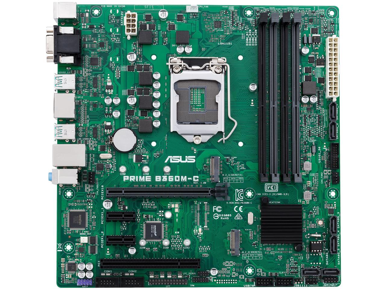 ASUS PRIME B360M-C/CSM LGA 1151 (300 Series) Micro ATX Intel ...