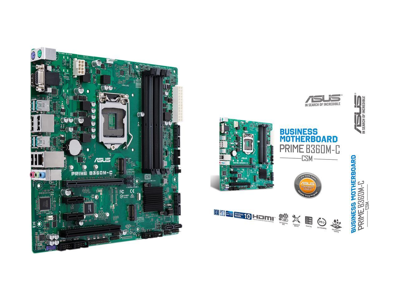 Open Box Asus Prime B360m Ccsm Lga 1151 300 Series Micro Atx Intel Motherboard