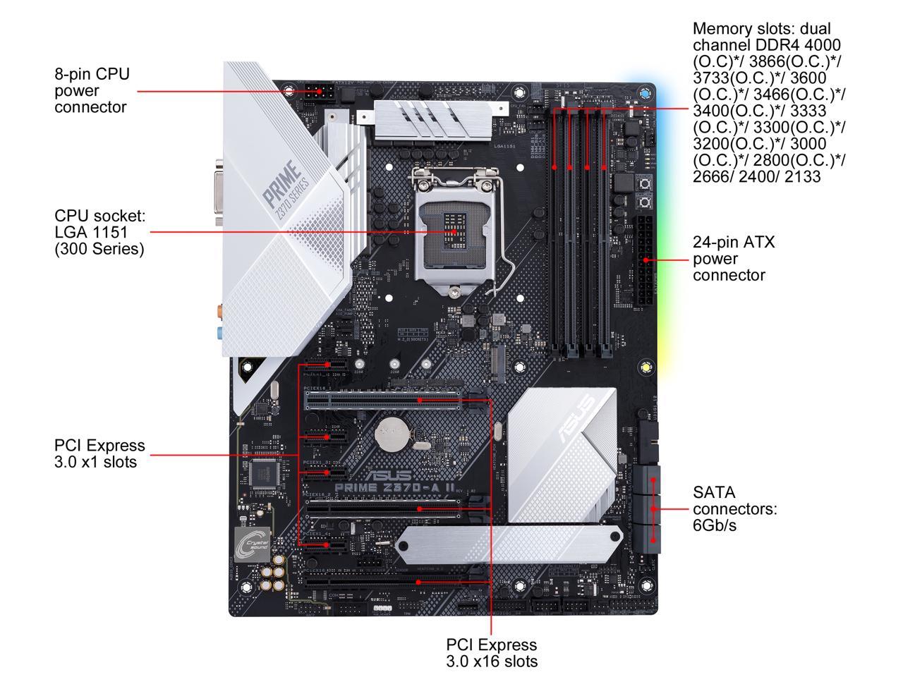 Asus Prime Z370 A Ii Lga 1151 300 Series Atx Intel Motherboard