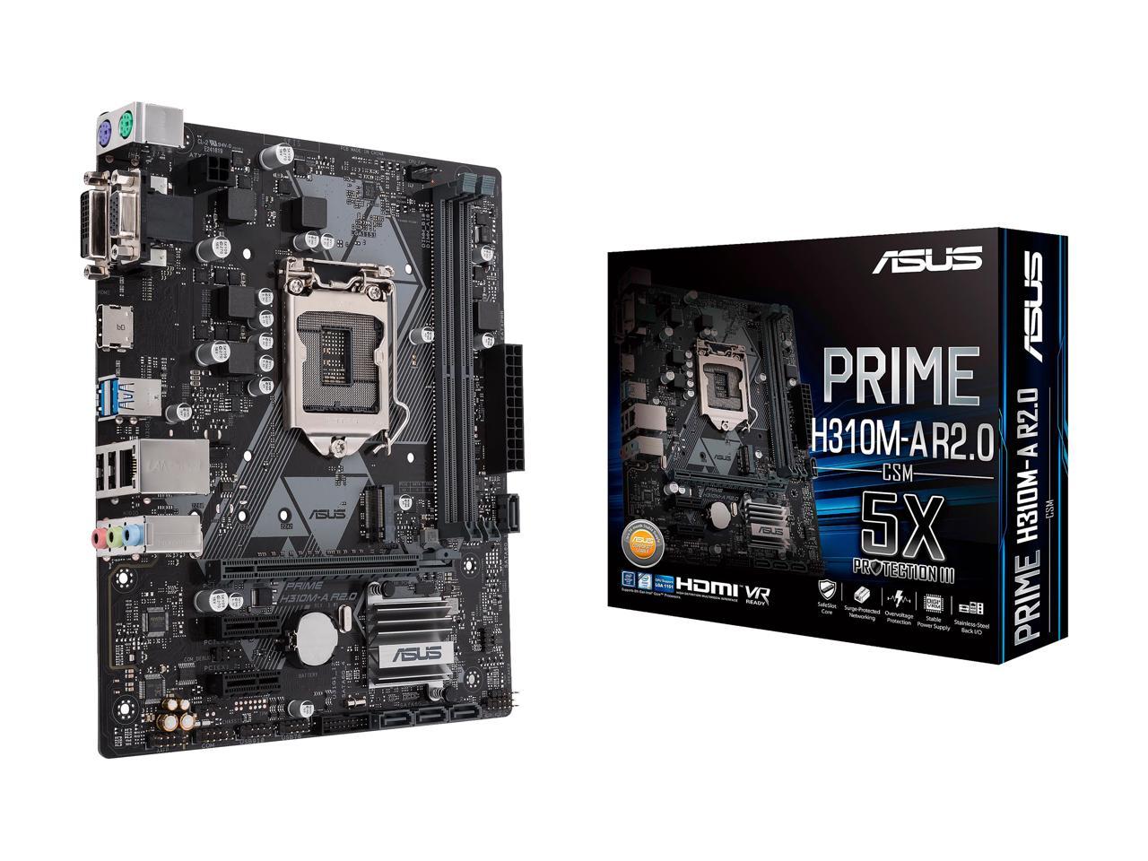 Asus Prime H310m A R2 0 Csm Desktop Motherboard Intel Chipset Socket H4 Lga 1151 Newegg Com