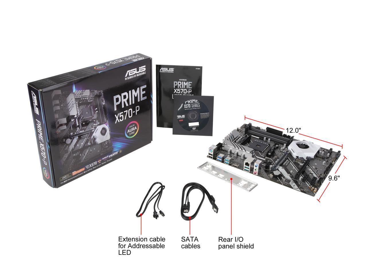 ASUS Prime X570-P Ryzen 3 AM4 with PCIe Gen4, Dual M.2 HDMI, SATA 6Gb/s USB  3.2 Gen 2 ATX Motherboard