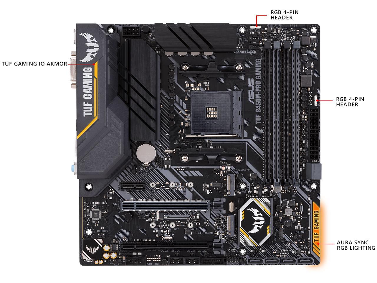 ASUS TUF TUF B450M-PRO GAMING AM4 Micro ATX AMD Motherboard - Newegg.com