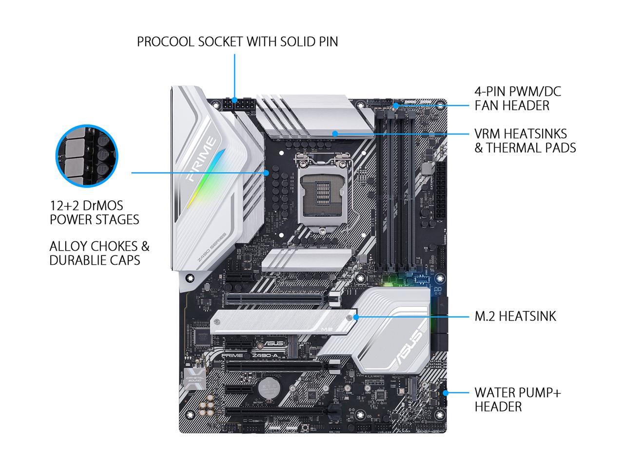 Asus Prime Z490 A Intel Z490 Atx Intel Motherboard 9596