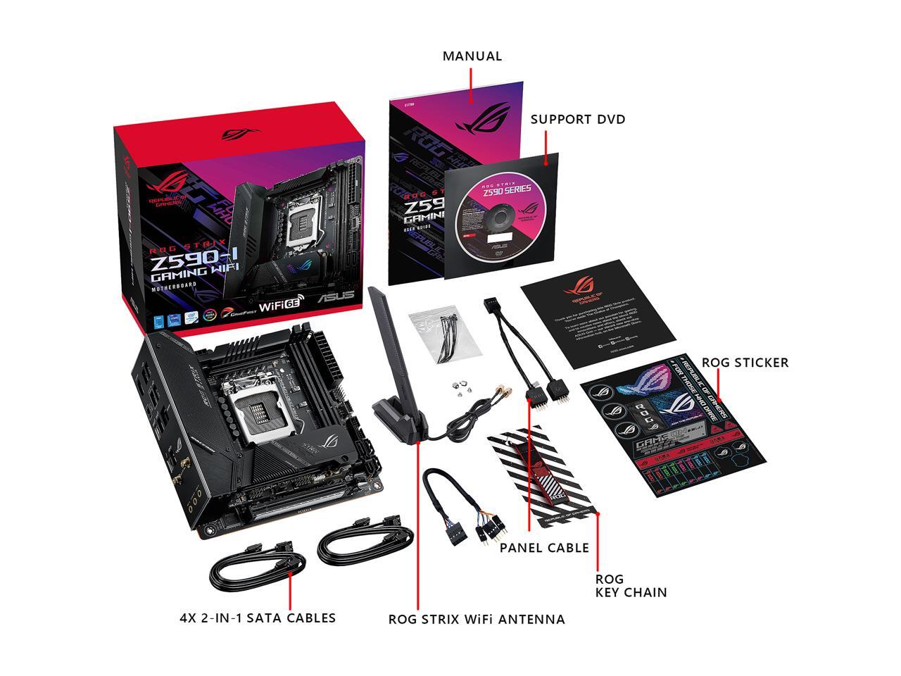 ASUS ROG STRIX Z590I GAMING WIFI LGA 1200 Mini ITX Intel Motherboard