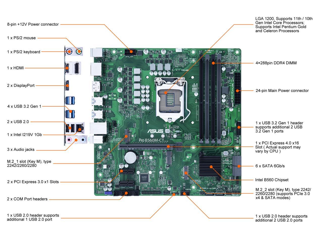 Asus pro b560m c csm обзор