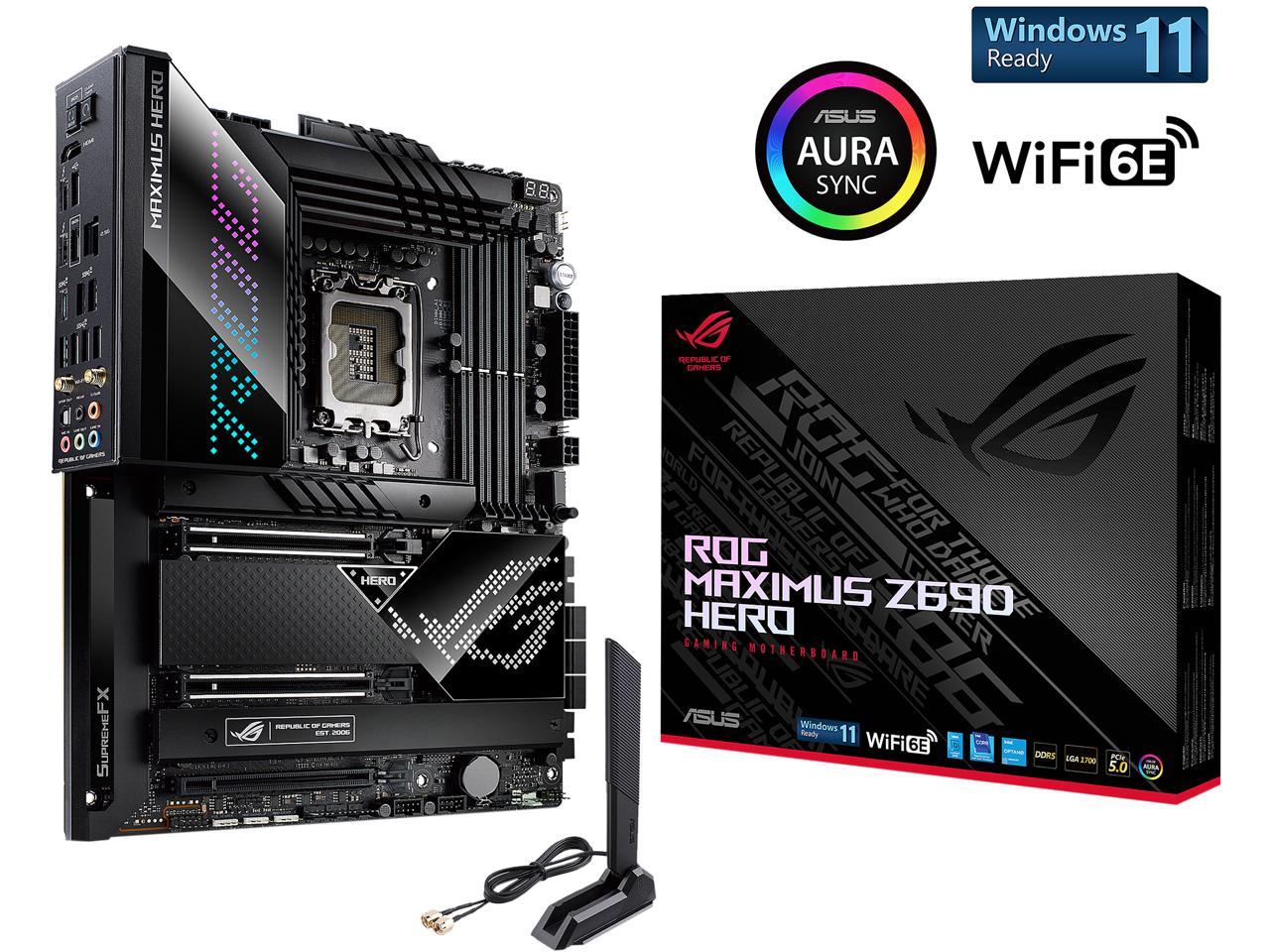 ASUS ROG Maximus Z690 Hero (WiFi 6E) LGA 1700 Intel 12th Gen ATX Gaming Motherboard- PCIe 5.0, DDR5, 20+1 90A Power Stages, 2.5Gb LAN, Bluetooth V5.2, 2x Thunderbolt 4 ports, 5xM.2/NVMe SSD