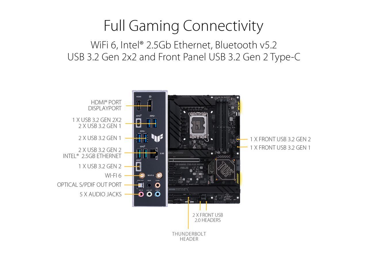 ASUS TUF Gaming Z790-Plus WiFi D4 LGA 1700(Intel14th & 13th &12th Gen ...