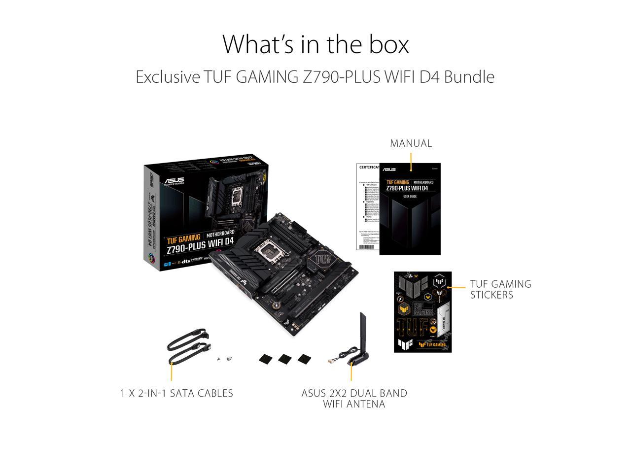 ASUS TUF Gaming Z790-Plus WiFi D4 LGA 1700 (Intel 12th&13th Gen) ATX Gaming  Motherboard (PCIe 5.0, DDR4, 4xM.2 Slots, 16+1 DrMOS, WiFi 6, Intel 2.5Gb 