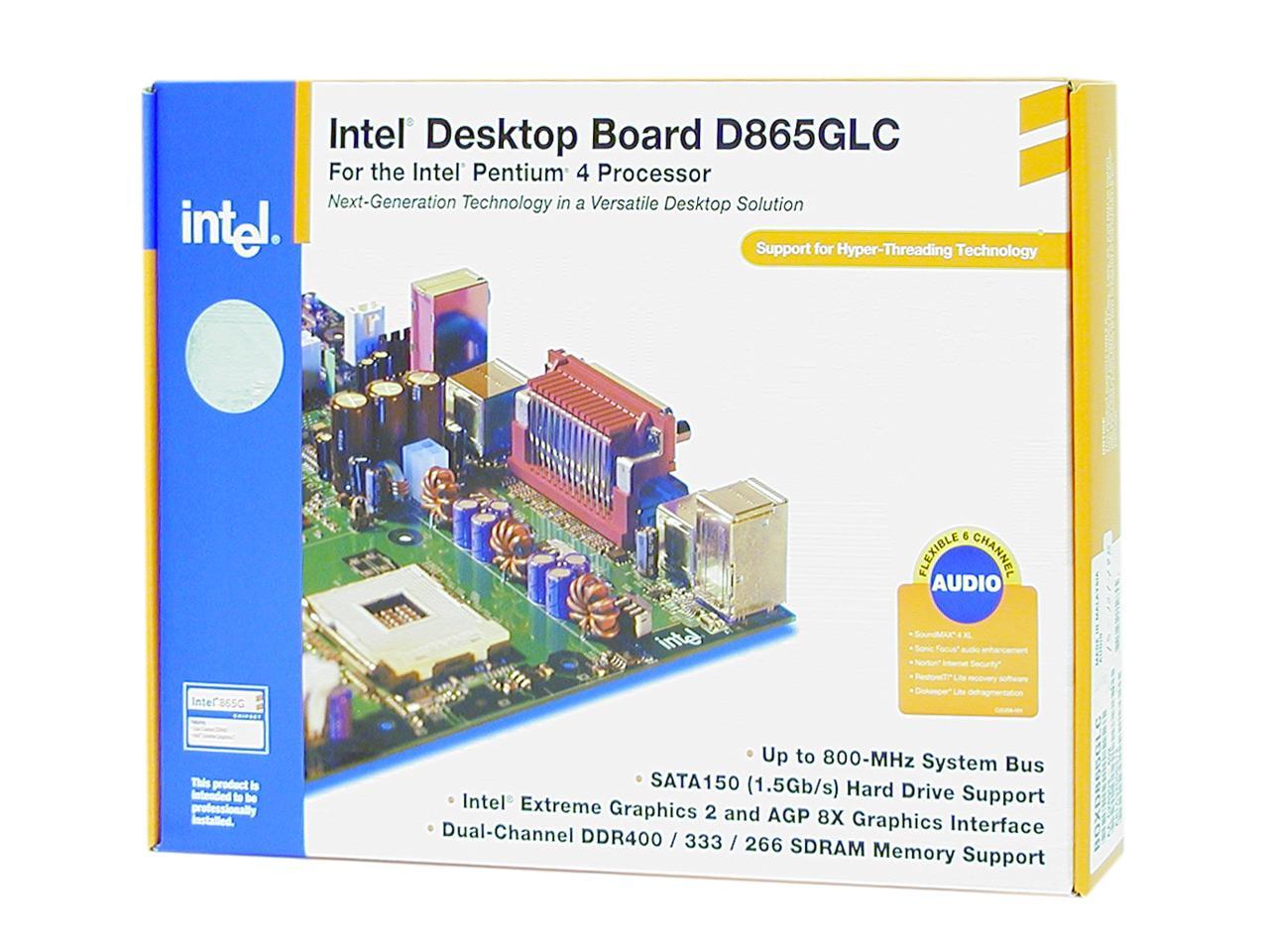 Audio & Gigabit LAN Intel D865GLCLK Intel 865G Socket 478 Micro-ATX Motherboard w/Video 