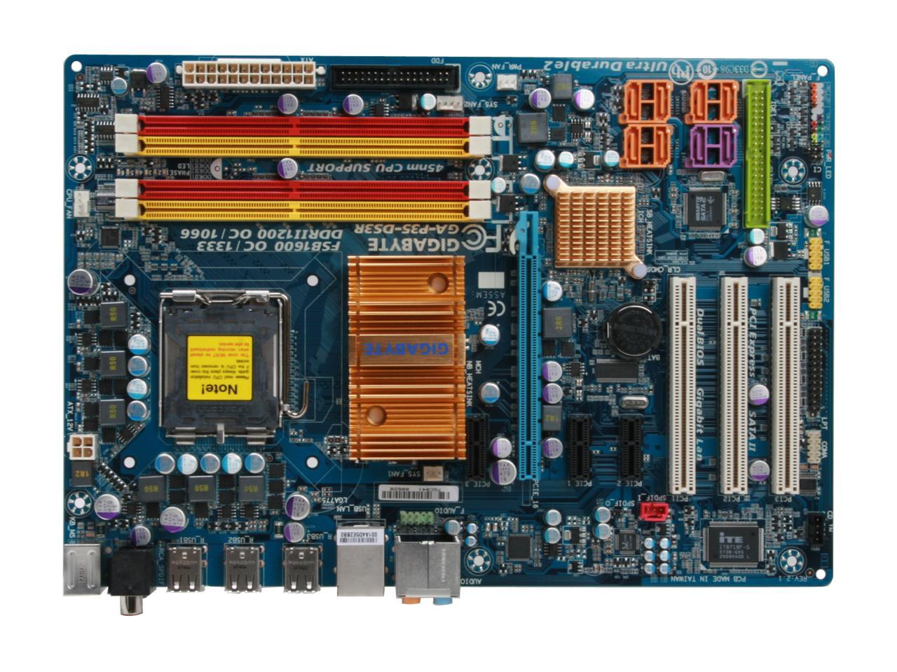 GIGABYTE GA-P35-DS3R LGA 775 Intel P35 ATX Intel Motherboard