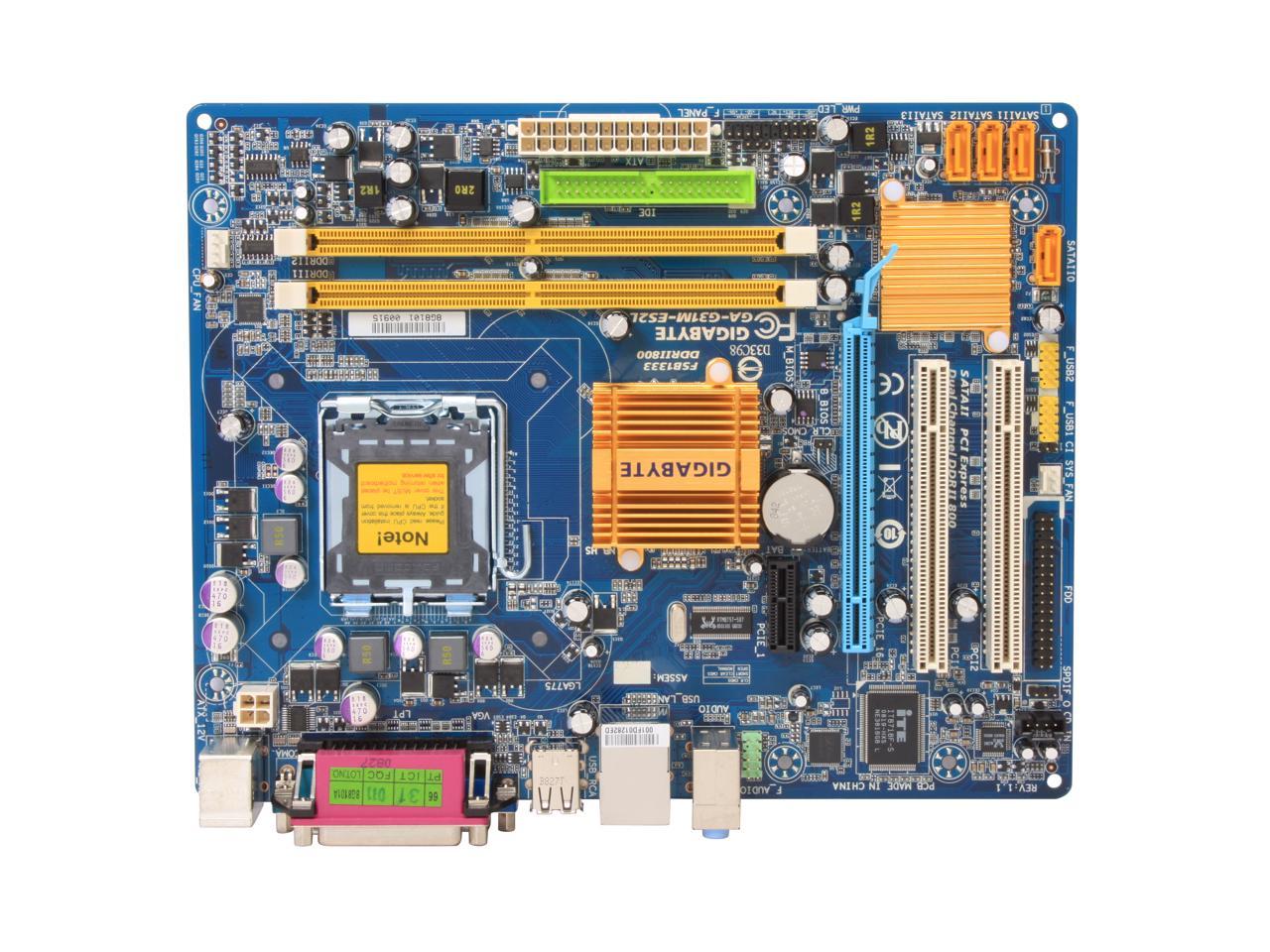 GIGABYTE GA-G31M-ES2L LGA 775 Intel G31 Micro ATX Intel Motherboard