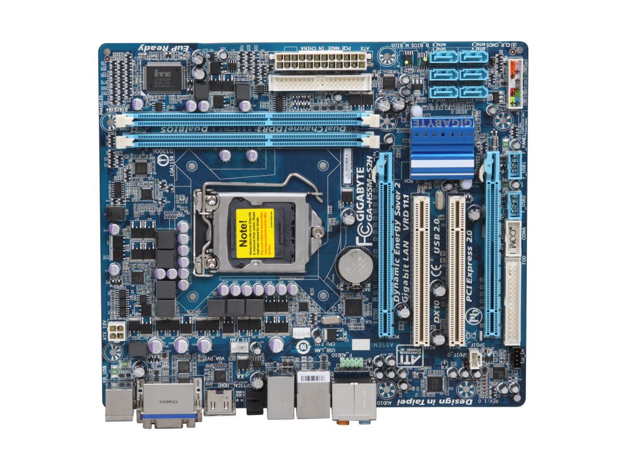 Gigabyte h55m s2h какие процессоры поддерживает