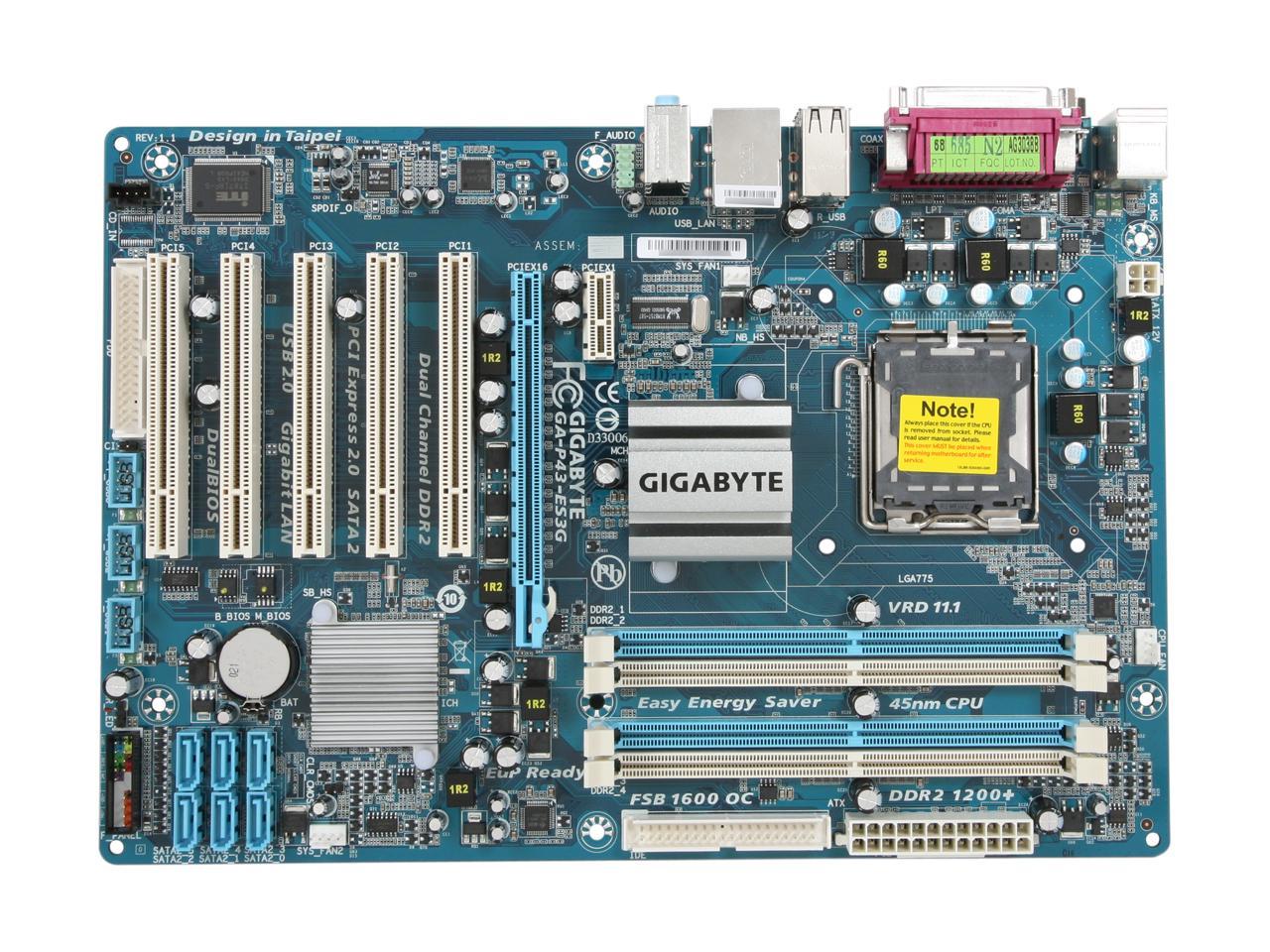 Gigabyte ga p43t es3g подключение