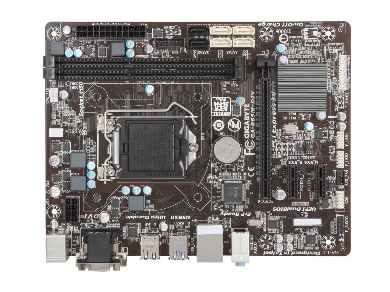 Gigabyte Ga B85m D2v Lga 1150 Micro Atx Intel Motherboard