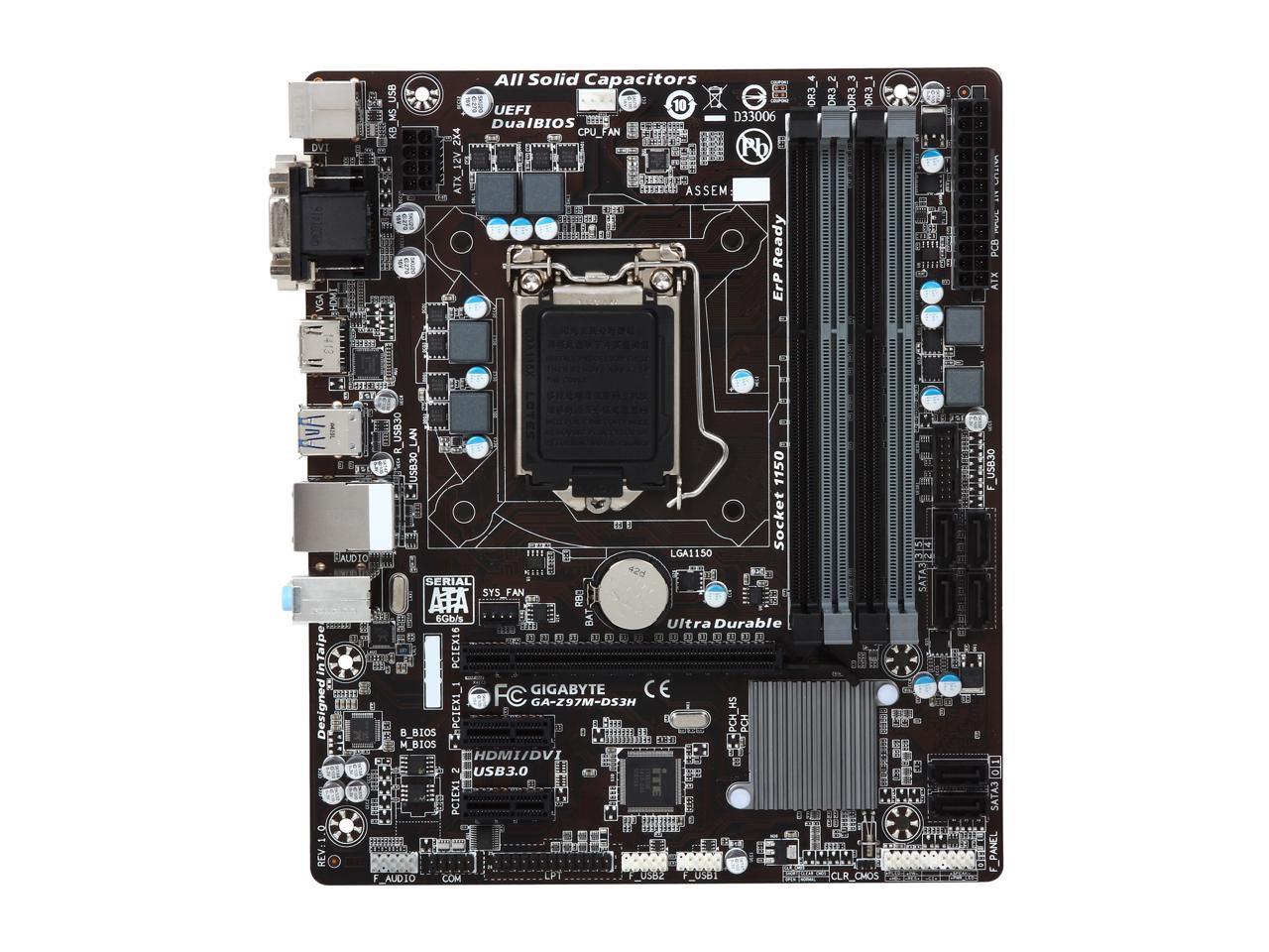 Gigabyte Ga Z97m Ds3h Lga 1150 Micro Atx Intel Motherboard Newegg Ca