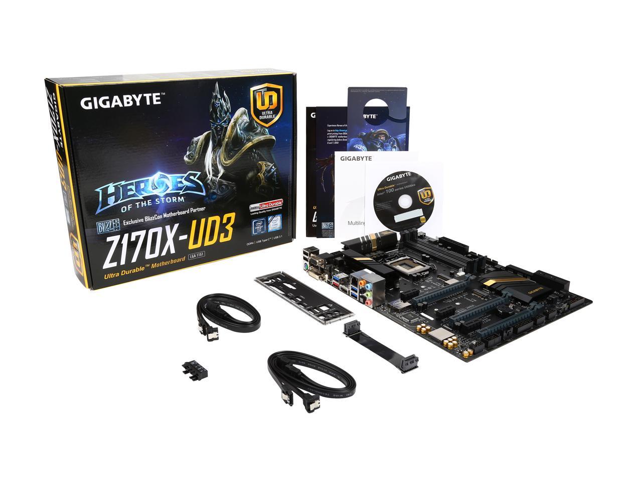 Gigabyte Ga Z170x Ud3 Rev 1 0 Lga 1151 Atx Intel Motherboard Newegg Com