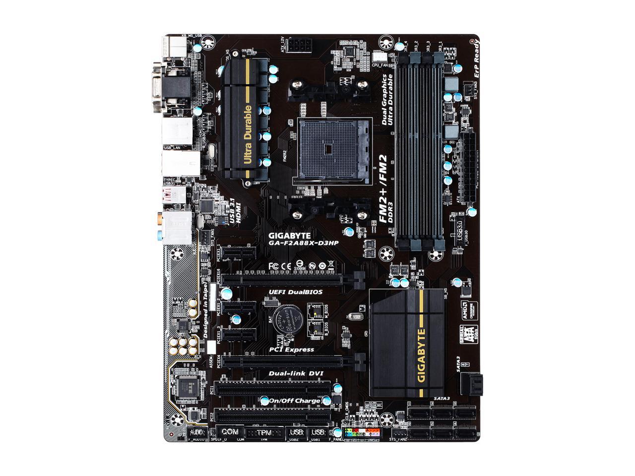 GIGABYTE GA-F2A88X-D3HP (rev. 1.0) FM2+ ATX AMD Motherboard - Newegg.com