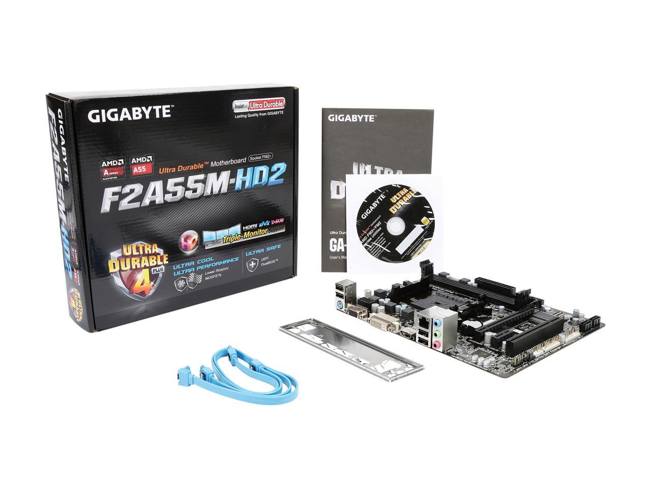 Refurbished: GIGABYTE GA-F2A55M-HD2 FM2 Micro ATX AMD Motherboard ...
