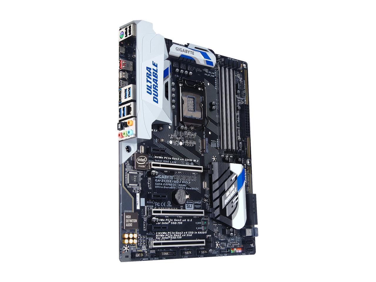 Used Very Good Gigabyte Ga Z170x Ud3 Ultra Rev 1 0 Lga 1151 Atx Motherboards Intel Newegg Com