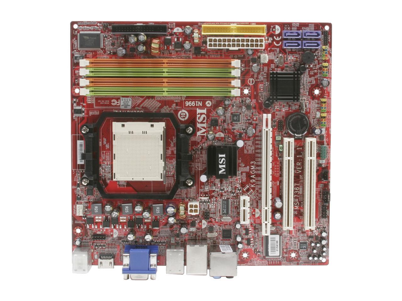 MSI K9AGM3-FIH AM2 Micro ATX AMD Motherboard - Newegg.com