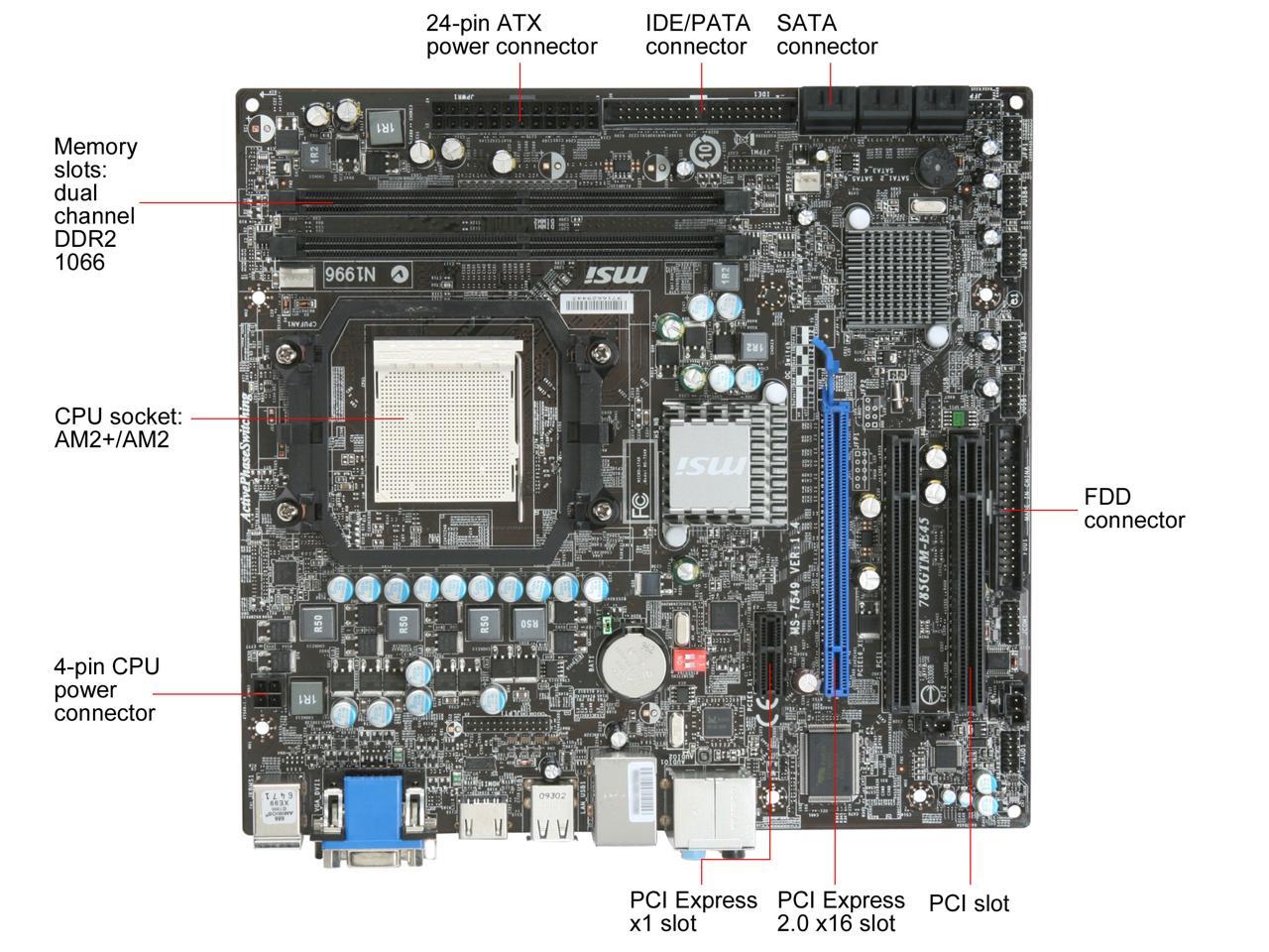 Open Box: MSI 785GTM-E45 AM3/AM2+/AM2 Micro ATX AMD Motherboard ...