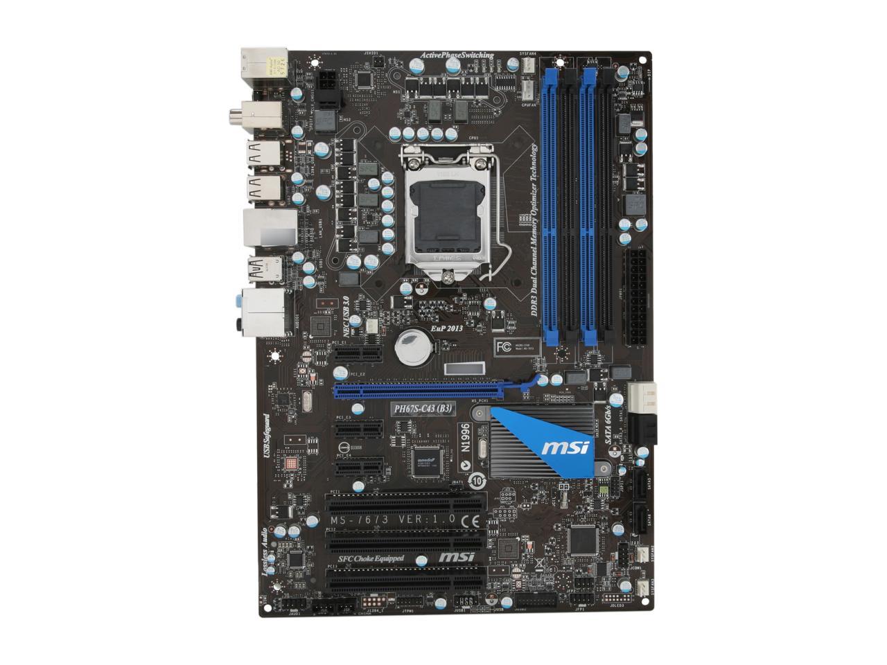 Msi ph67s c43 b3 не стартует