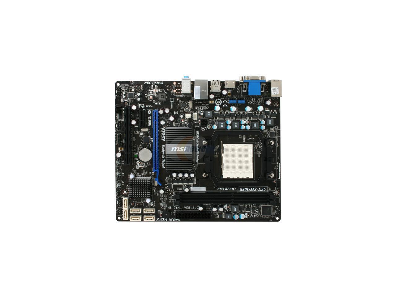 MSI 880GMS-E35 AM3 Micro ATX AMD Motherboard - Newegg.com