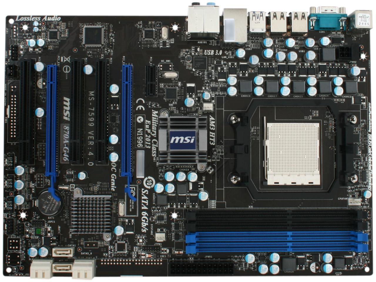 MSI 870A-G46 AM3 ATX AMD Motherboard - Newegg.com