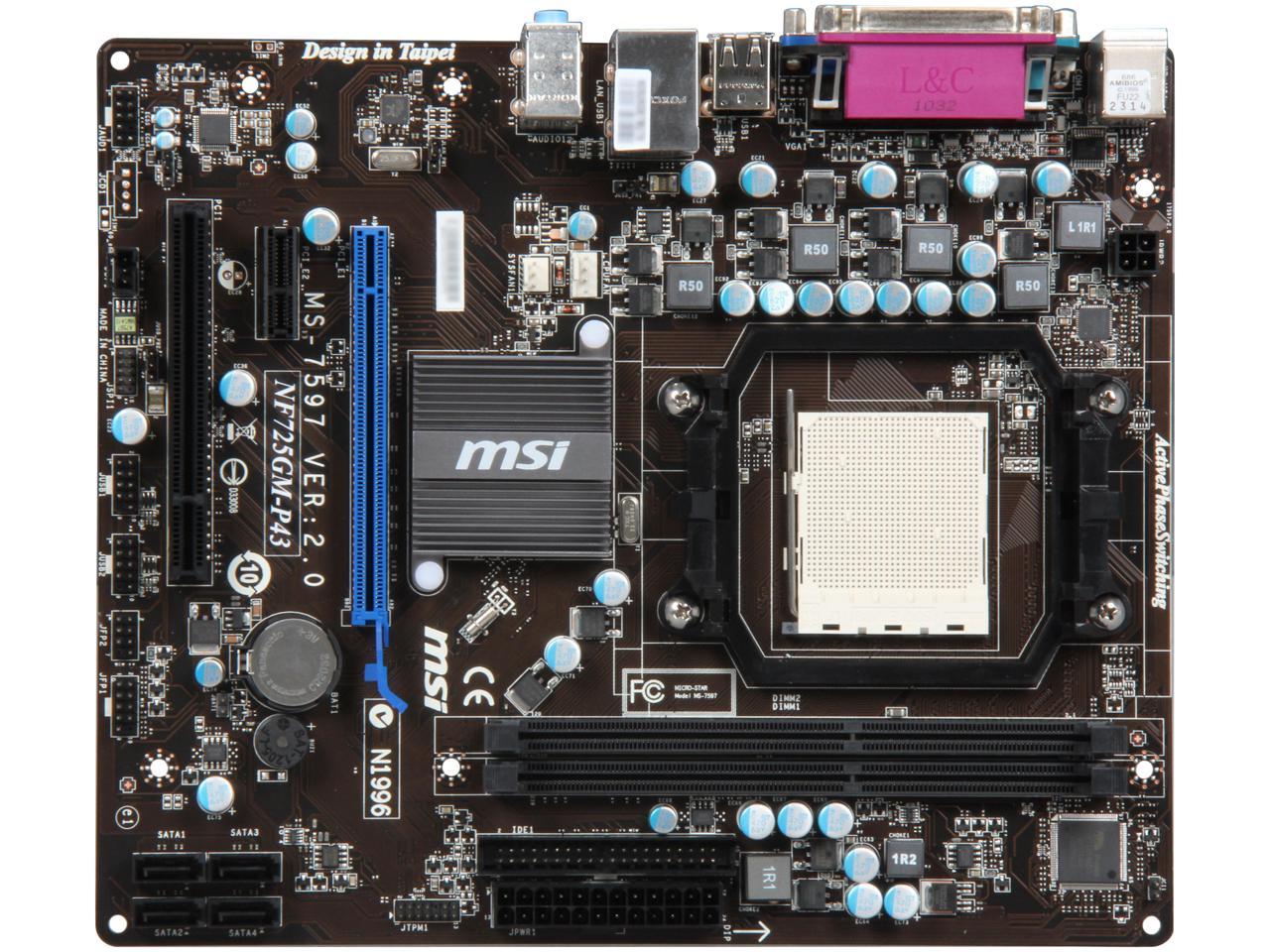 MSI NF725GM-P43 AM3 Micro ATX AMD Motherboard - Newegg.com