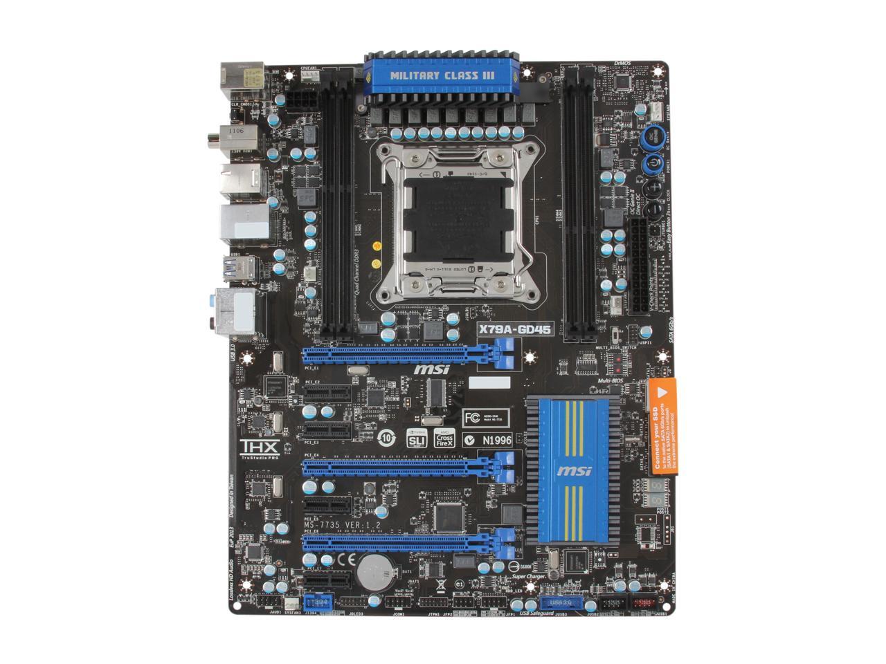 MSI X79A-GD45 LGA 2011 ATX Intel Motherboard with UEFI BIOS - Newegg.com