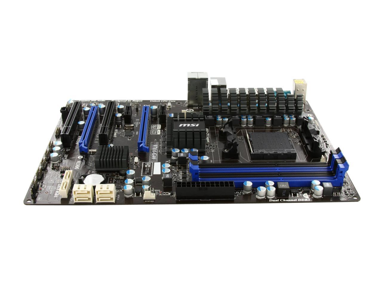 Used - Very Good: MSI 970A-G46 AM3+/AM3 ATX AMD Motherboard with UEFI