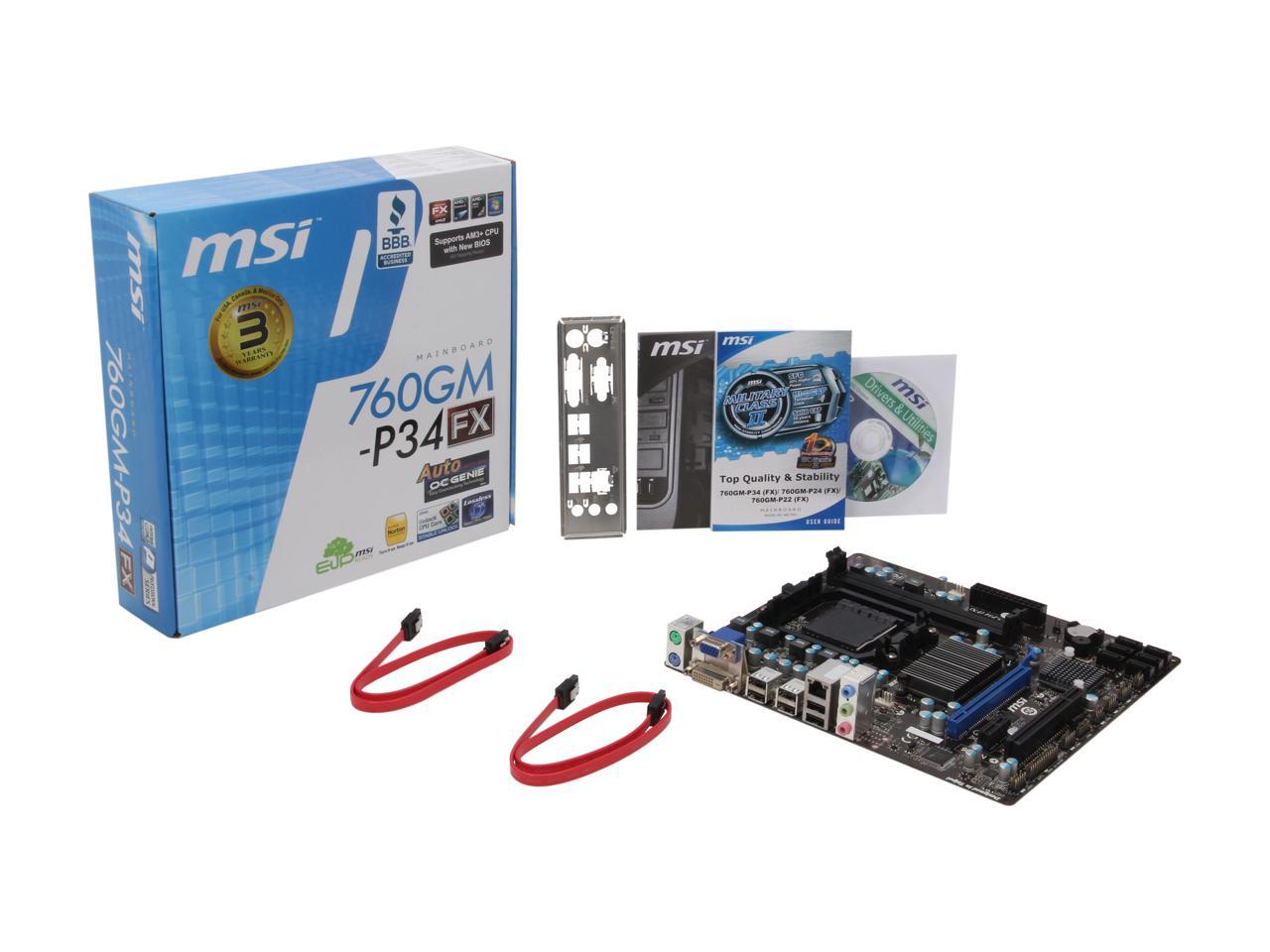 Msi 760gm p34 fx какие процессоры подходят