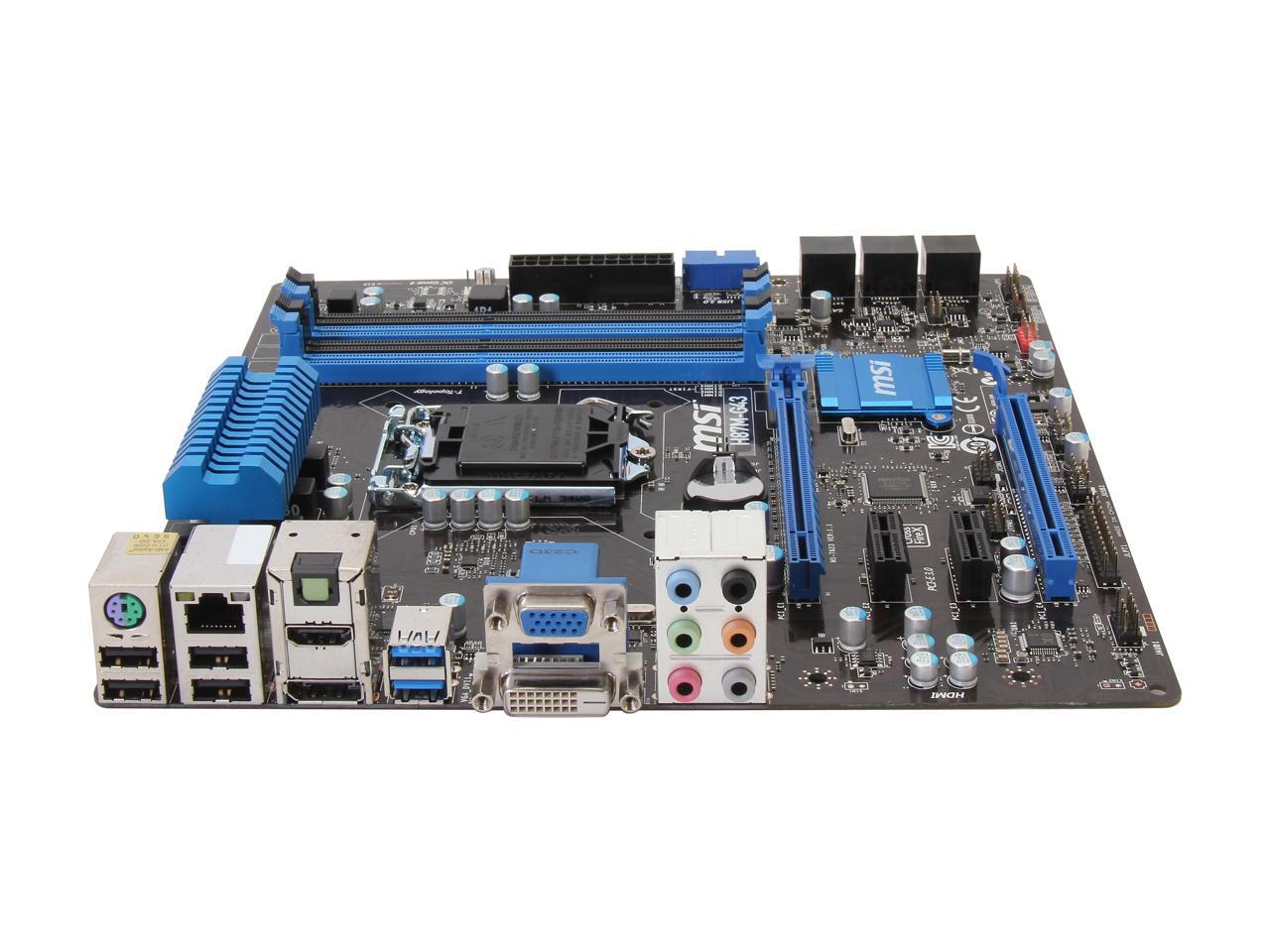 MSI H87MG43 LGA 1150 Micro ATX High Performance CF Intel Motherboard