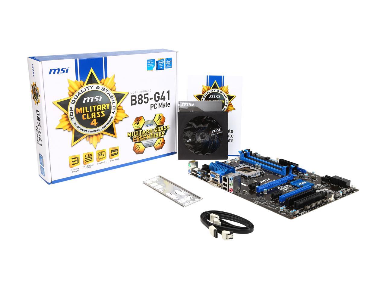 Refurbished MSI B85G41 PC MATER ATX High Performance CF Intel
