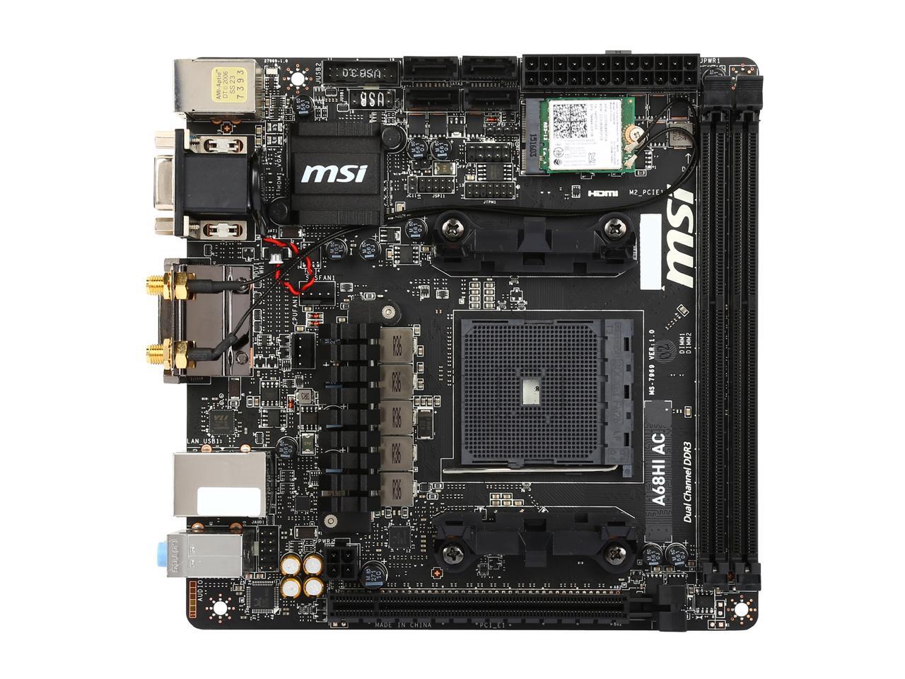 MSI A68HI AC FM2+ Mini ITX AMD Motherboard